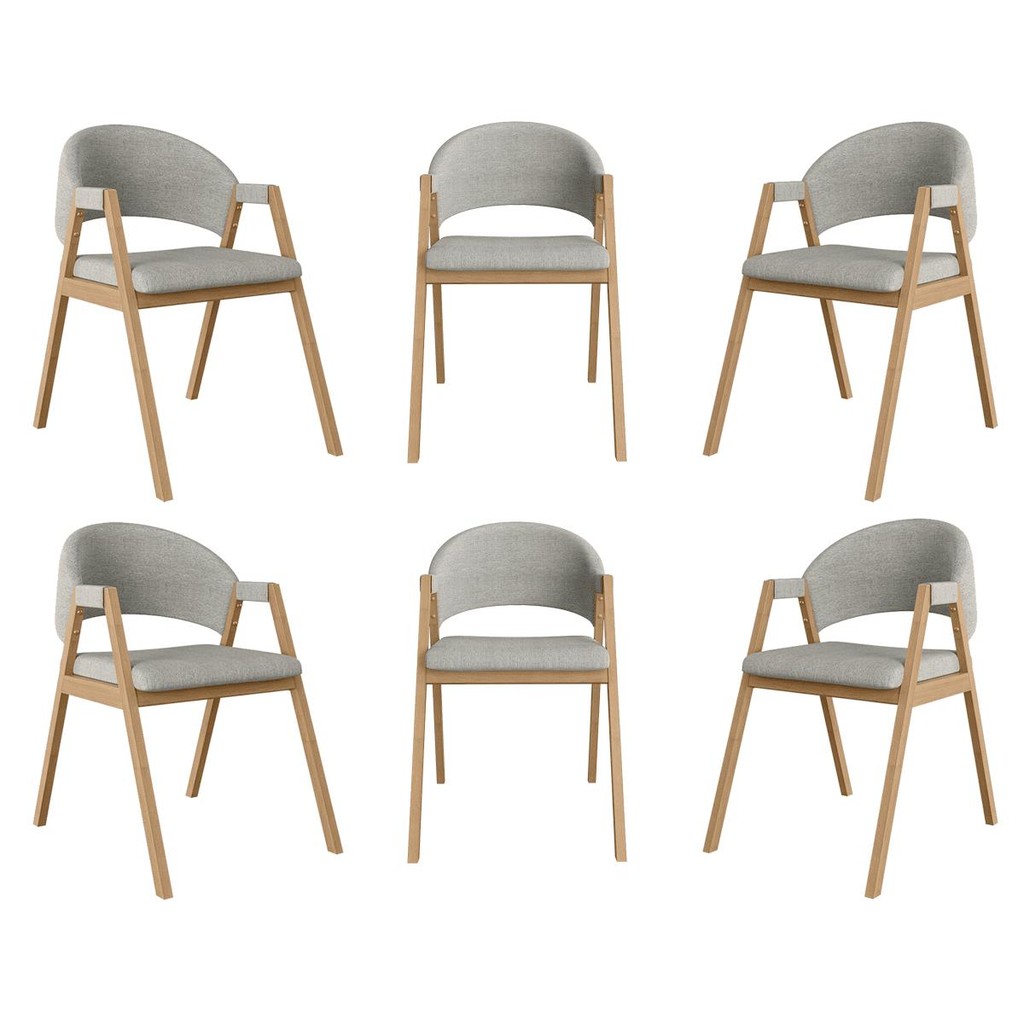 Kit 6 Cadeiras Mesa Jantar Suellen Versátil Reforçada Linho