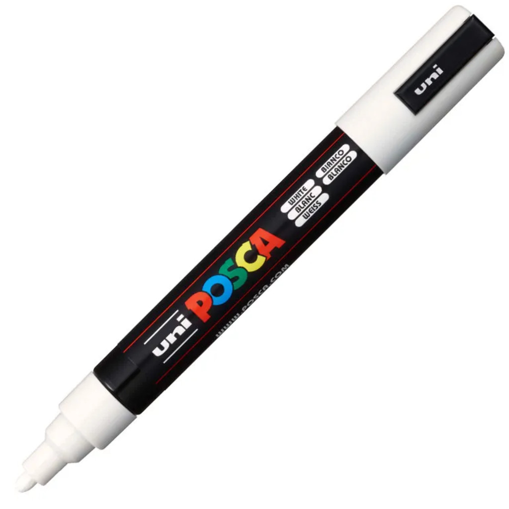 Caneta Posca Profissional PC-5M Branco Uniball - Blister Com 1 Unidade