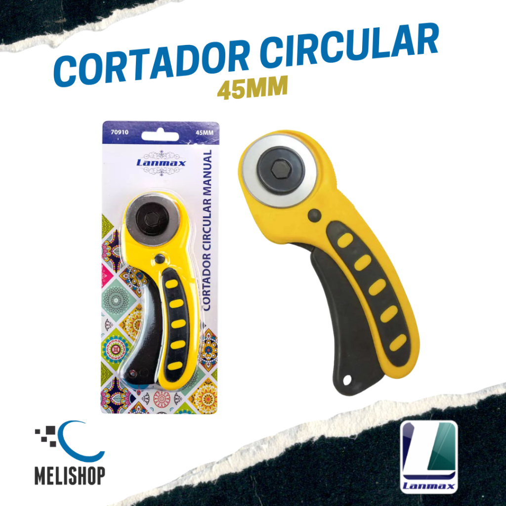 Cortador Circular Manual 45mm Rotativo Amarillo Original Lanmax