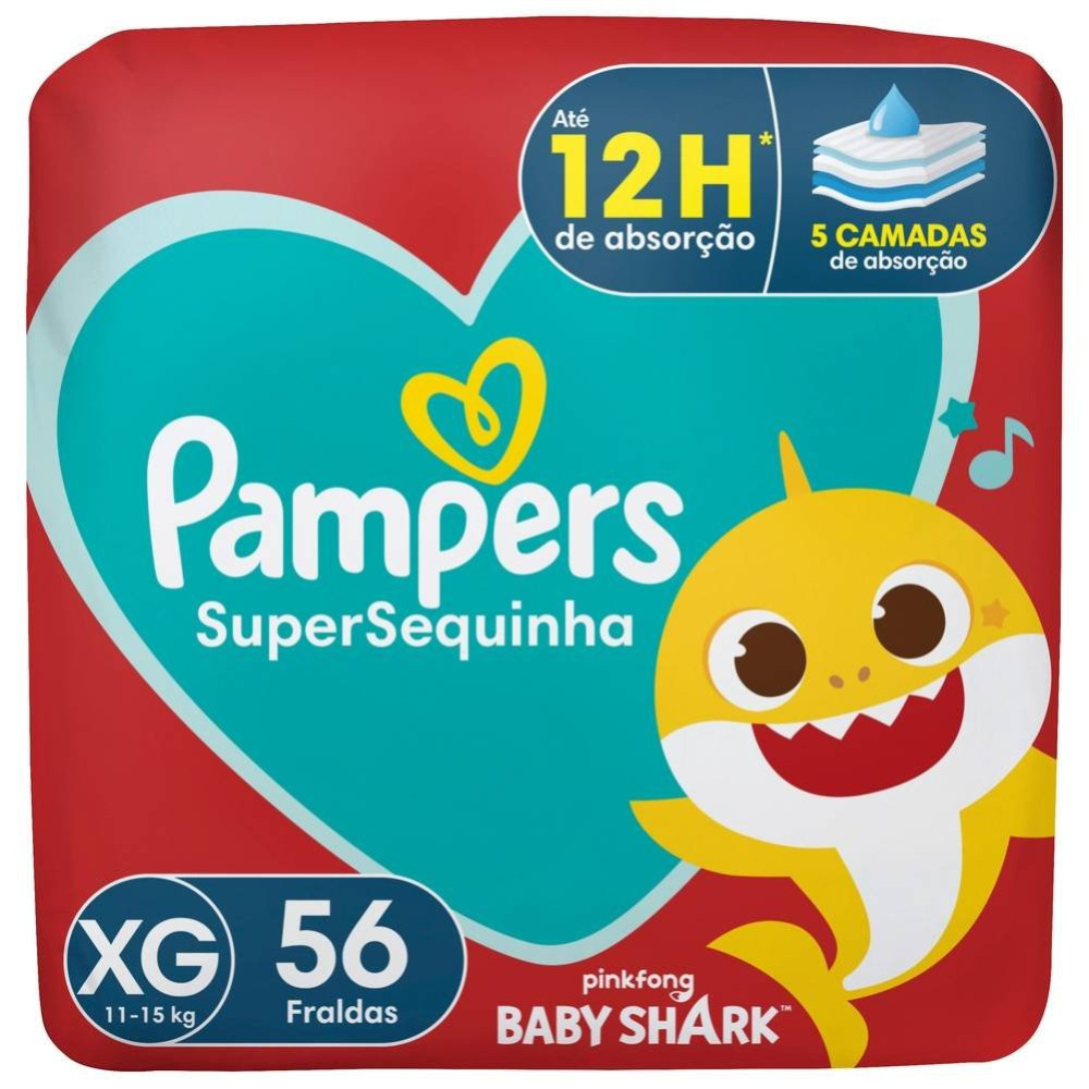 Fralda Pampers Supersequinha Xg Com 56 Unidades