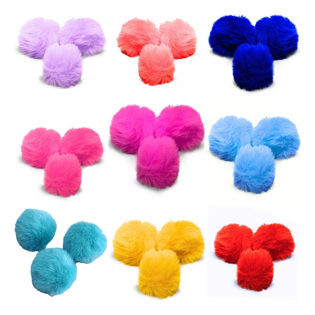 Pompom Pelúcia 40mm - Cores Diversas - Com 50 Unidades
