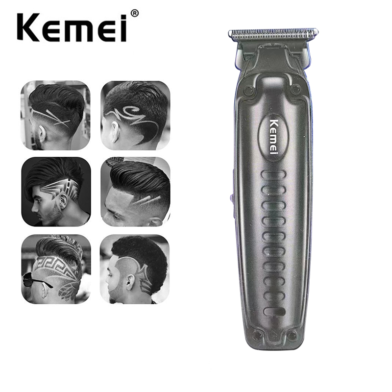 Kemei 1579 PRO Aparador De Cabelo Sem Fio Barbeador 0mm Zero Gapped Clipper Acabamento Da Máquina De Corte Detalhe De Alto Desempenho Perfil Baixo