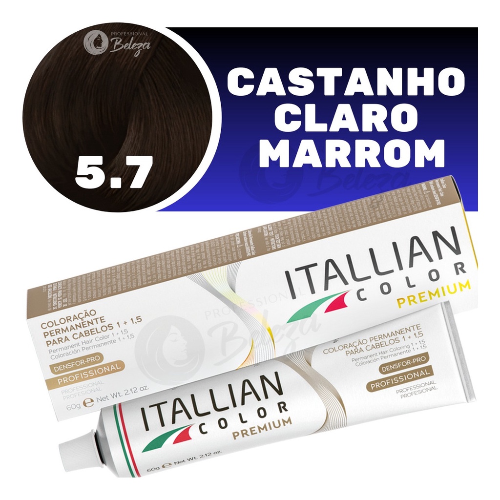 Coloração Itallian Color Castanho Claro Marrom 5.7 60g