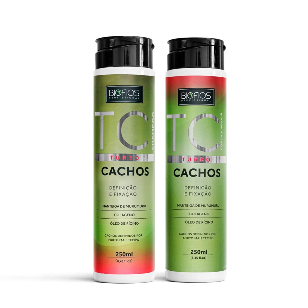 Shampoo e Condicionador Turbo Cachos - Ativador de Cachos Definição Capilar Biofios Profissional