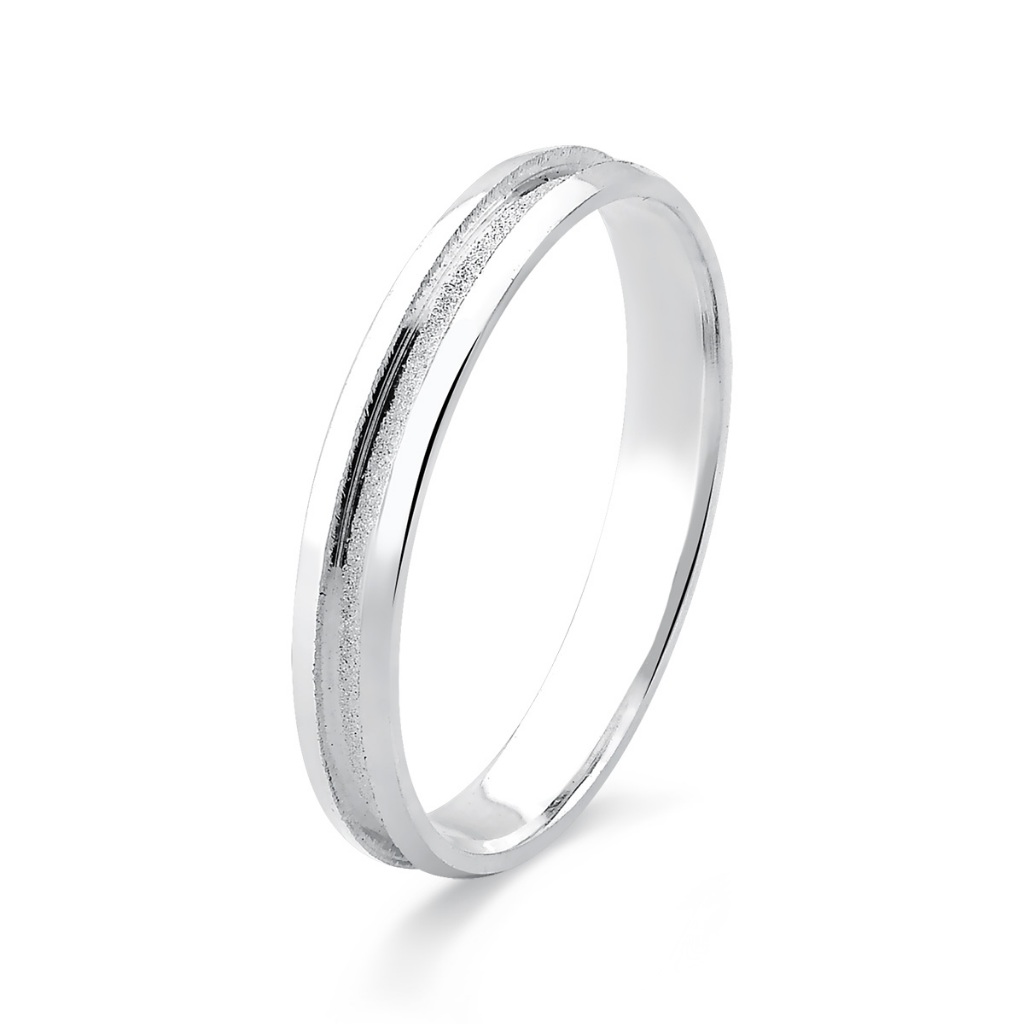 Aliança de Prata 925 Diamantado no meio 3mm