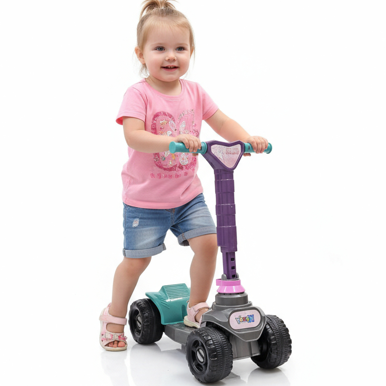 Patinete Infantil Spider Girl Aranha 4 Rodas - Menina Tiffany com Regulagem de Altura QUEEN SHOP