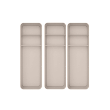 Kit de organizador de gavetas com 2 divisórias Ou 3 peças Linha Logic - Bege