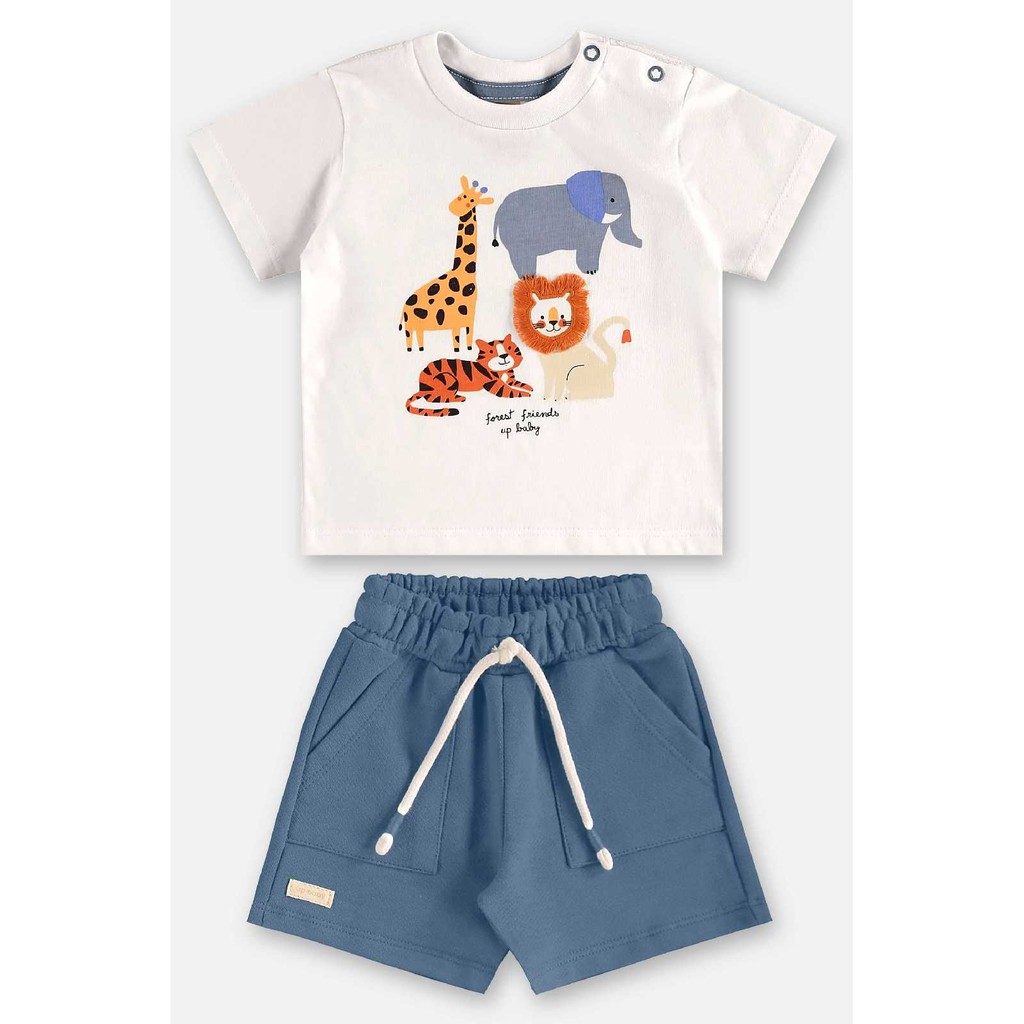 Conjunto Camiseta e Bermuda Bebê Up Baby