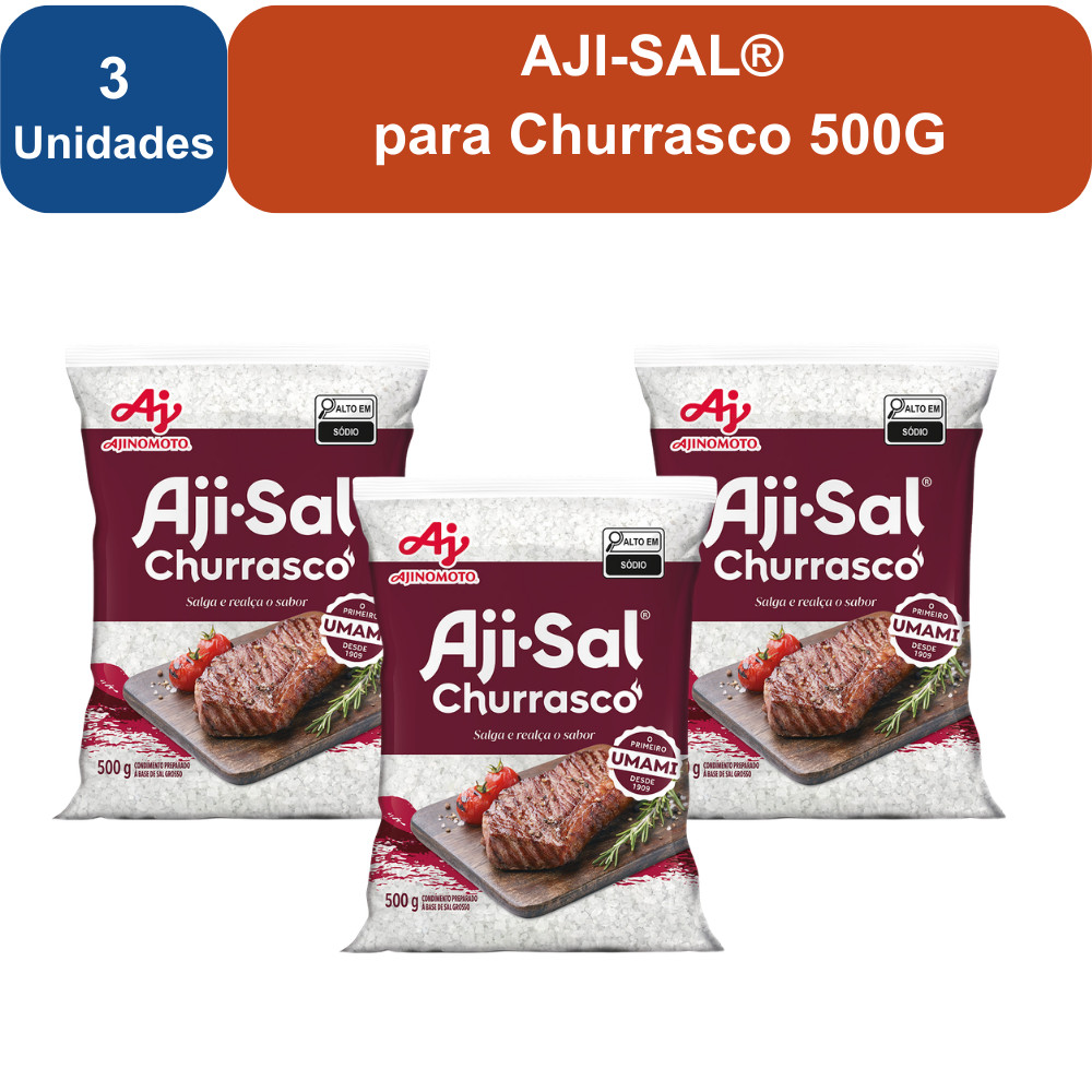 Kit 3 Unidades AJI-SAL® para Churrasco 500G