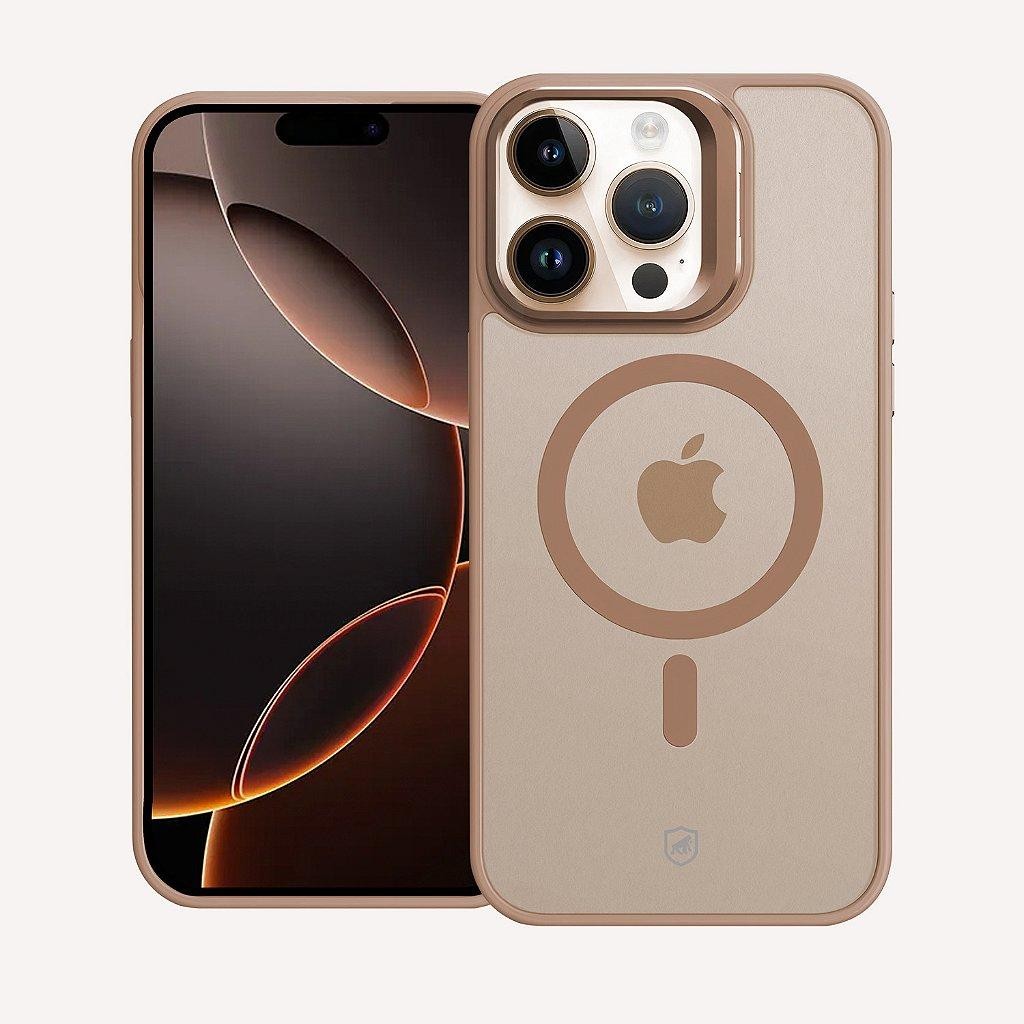 Capa Case Capinha para iPhone 16 Pro - MagSafe Titanium Desert - Acabamento Metálico -  Gshield
