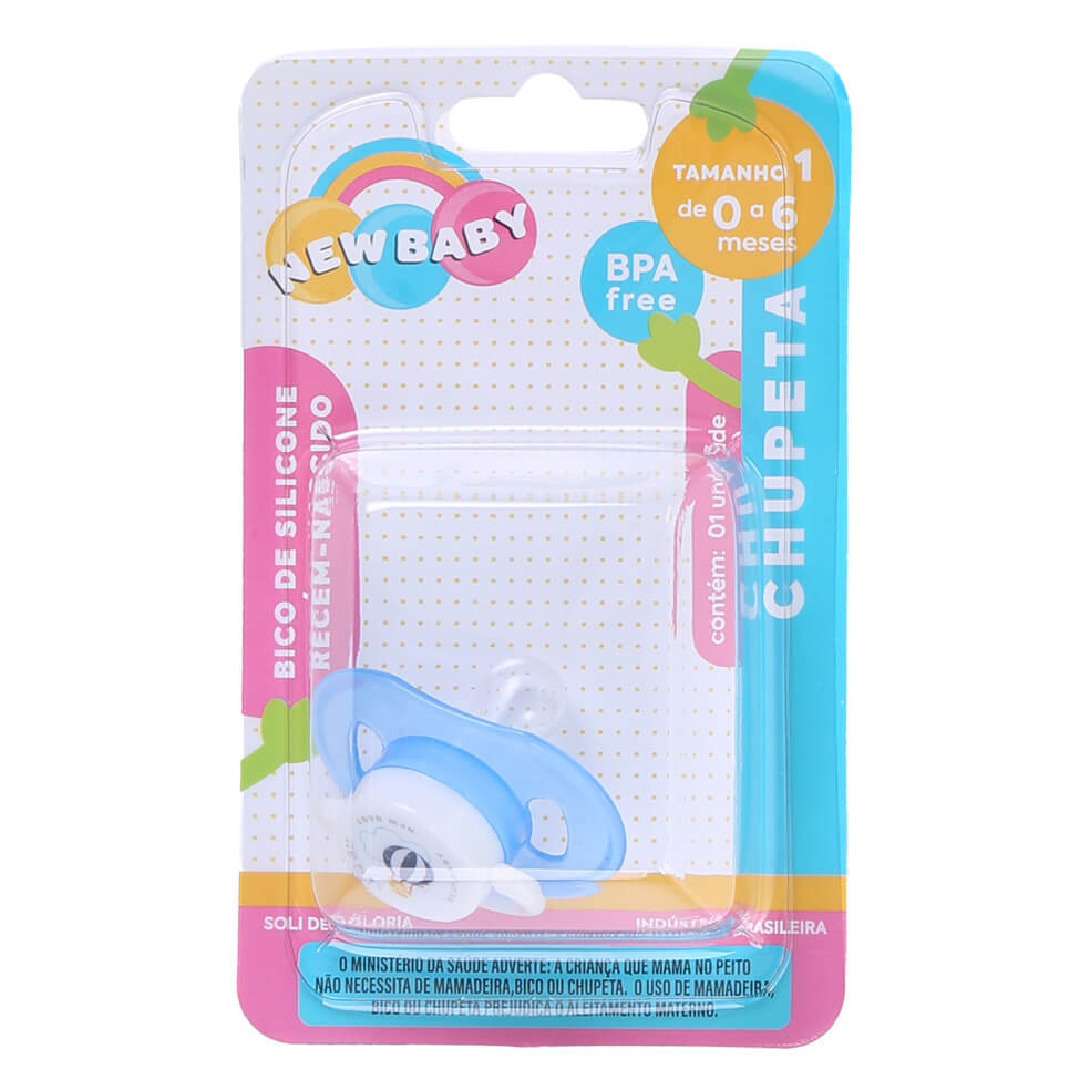 Chupeta New Baby Reta Silicone Fase 1