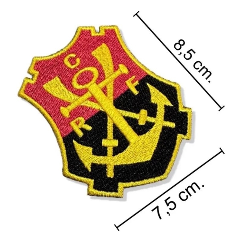 Patch Flamengo Remo Dourado Bordado