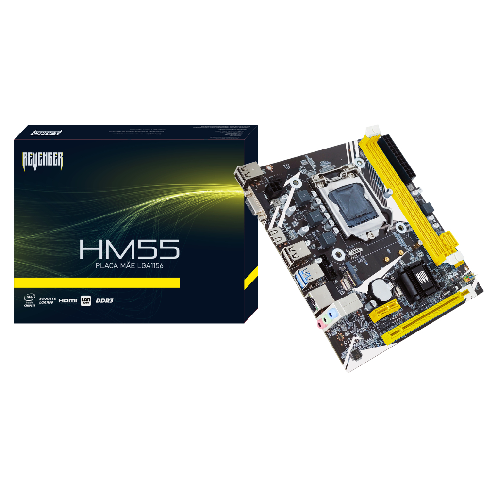 Placa Mãe Revenger HM55 LGA1156 Intel,M-ATX, DDR3, HDMI para Upgrade ou Montagem