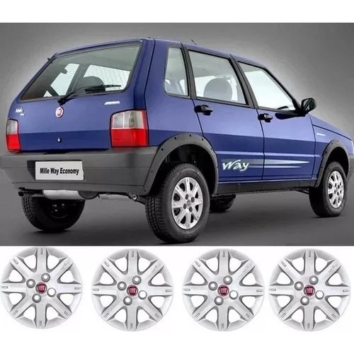 Jogo 4 Calotas Fiat Uno Way 08/09 Aro 13