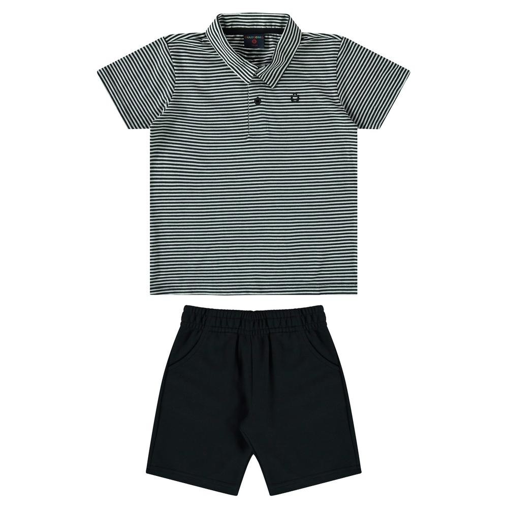 Conjunto Polo e Bermuda Infantil Guloseima