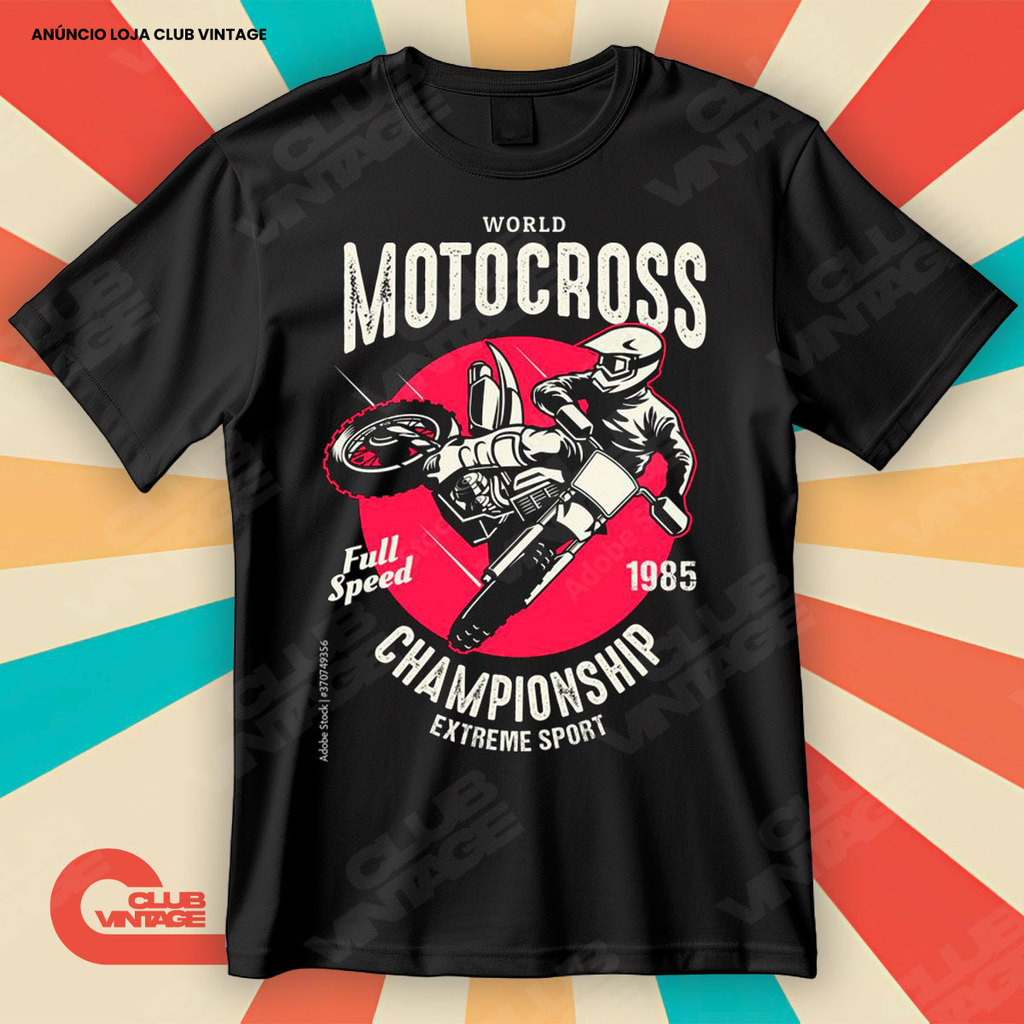 Camiseta Motocross 1985 Championship Blusa Camisa Motos Antigos 100% Algodão