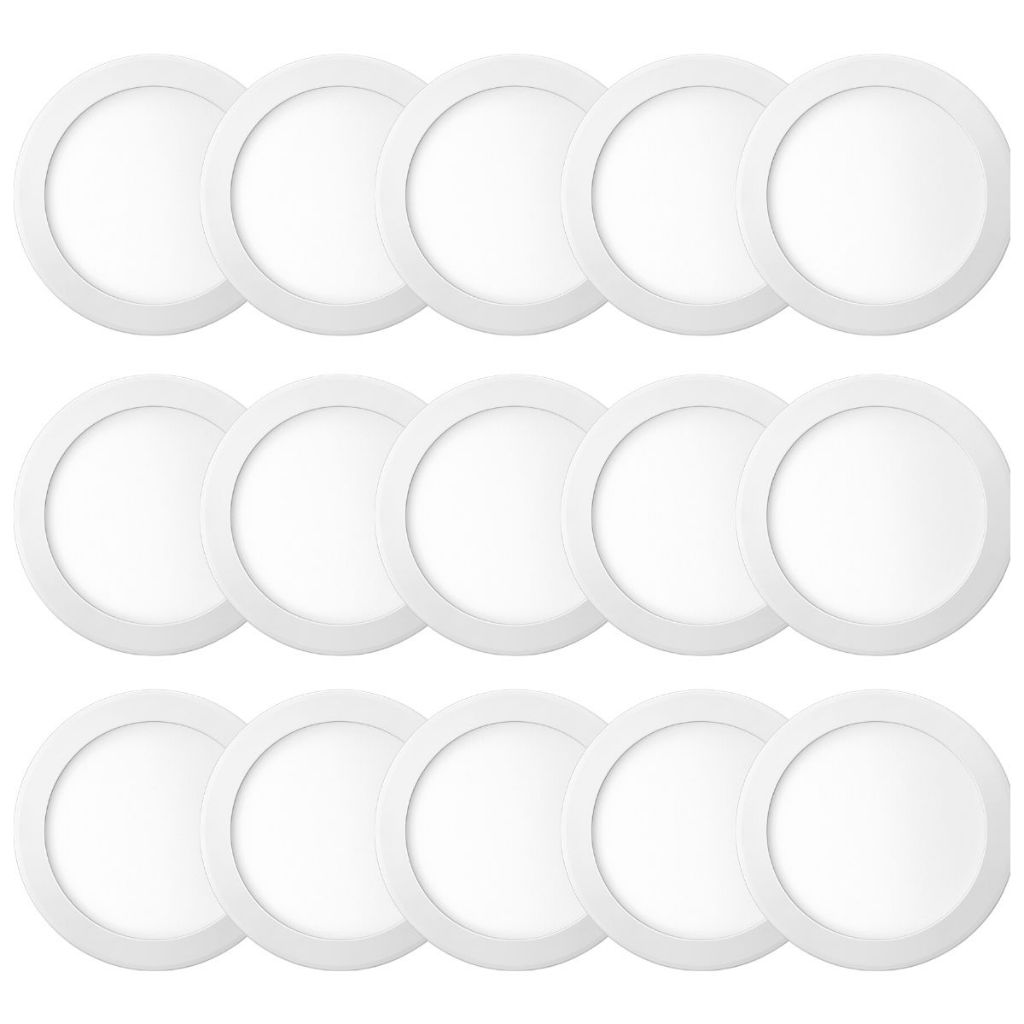 Kit 15 Luminária Painel Plafon Embutir Redondo Led 18w Bivolt ELGIN