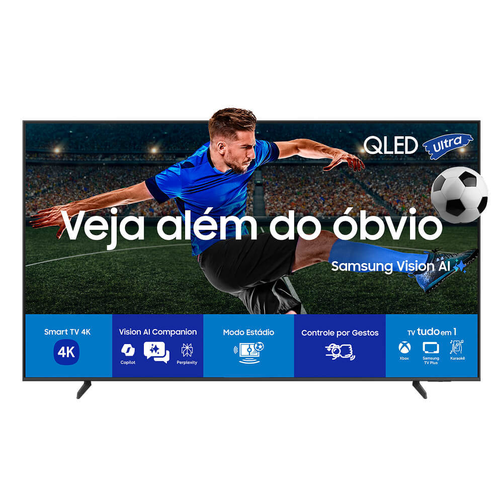 Samsung Vision AI TV 65 QLED Ultra 4K QEF1 2025, Pontos Quânticos, Processador com AI, Art Store, Alexa