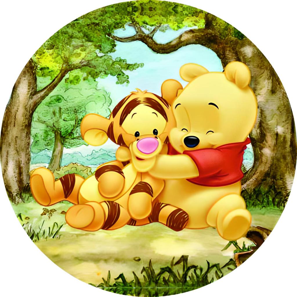 Painel Lona Redondo Festa Tema Ursinho Pooh