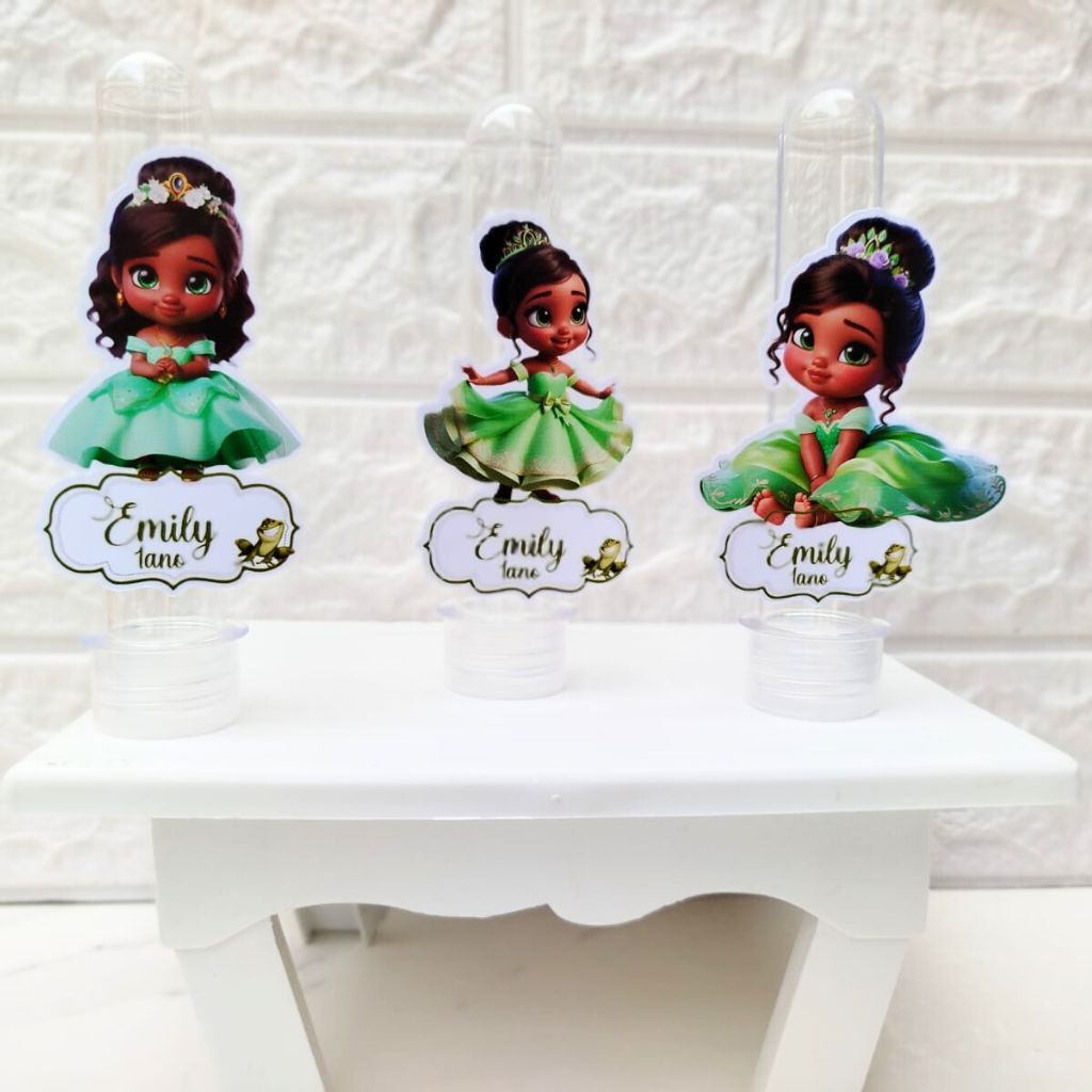 APLIQUE PERSONALIZADO PARA TUBETE TIANA BABY PRINCESA / TAGS LEMBRACINHA PARA ANIVERSARIO