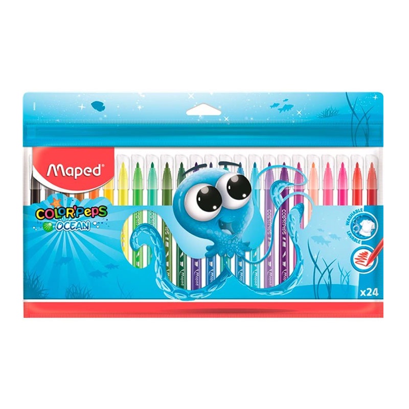 Caneta hidrográfica ColorPeps Ocean Polvo com 24 cores 845924ZM Maped