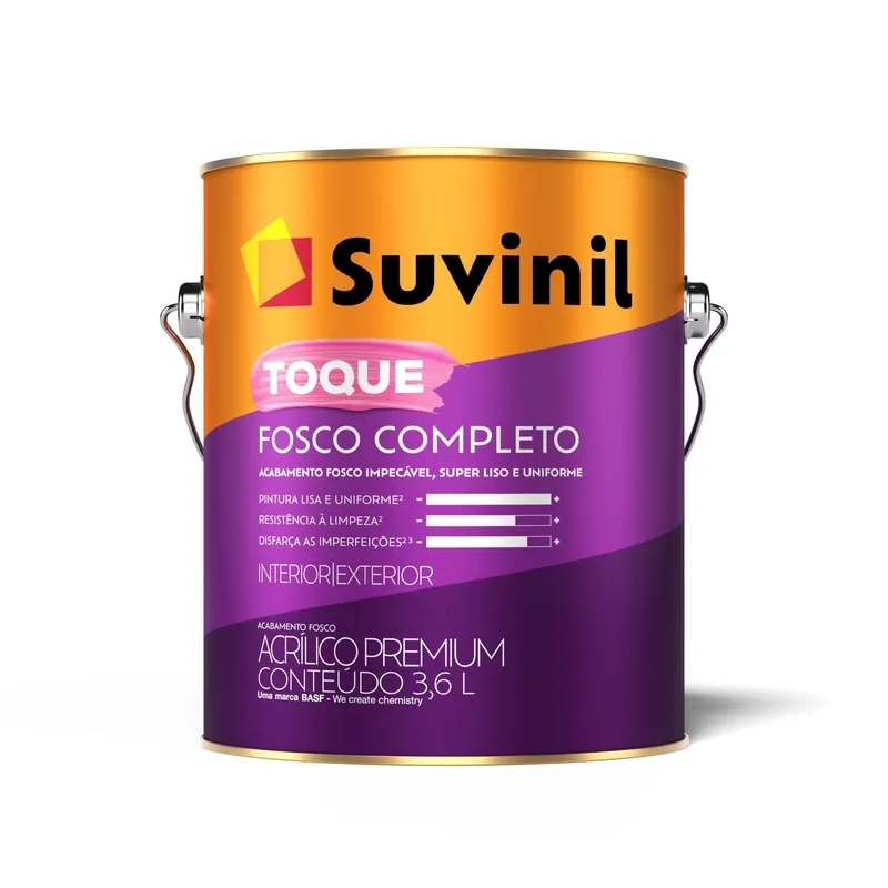 Tinta Acrílica Premium Suvinil Toque Fosco Completo 3,6L