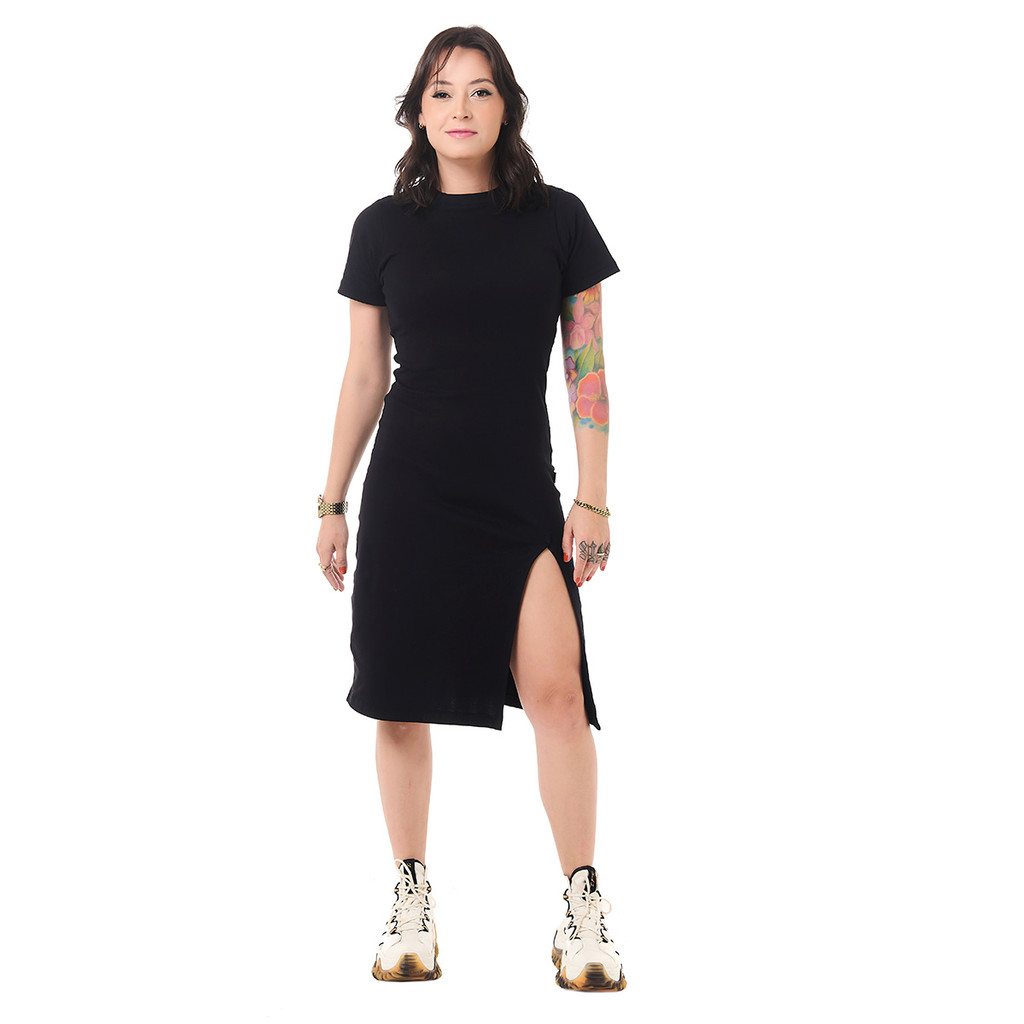 Vestido Urban Fenda Preto Knulu