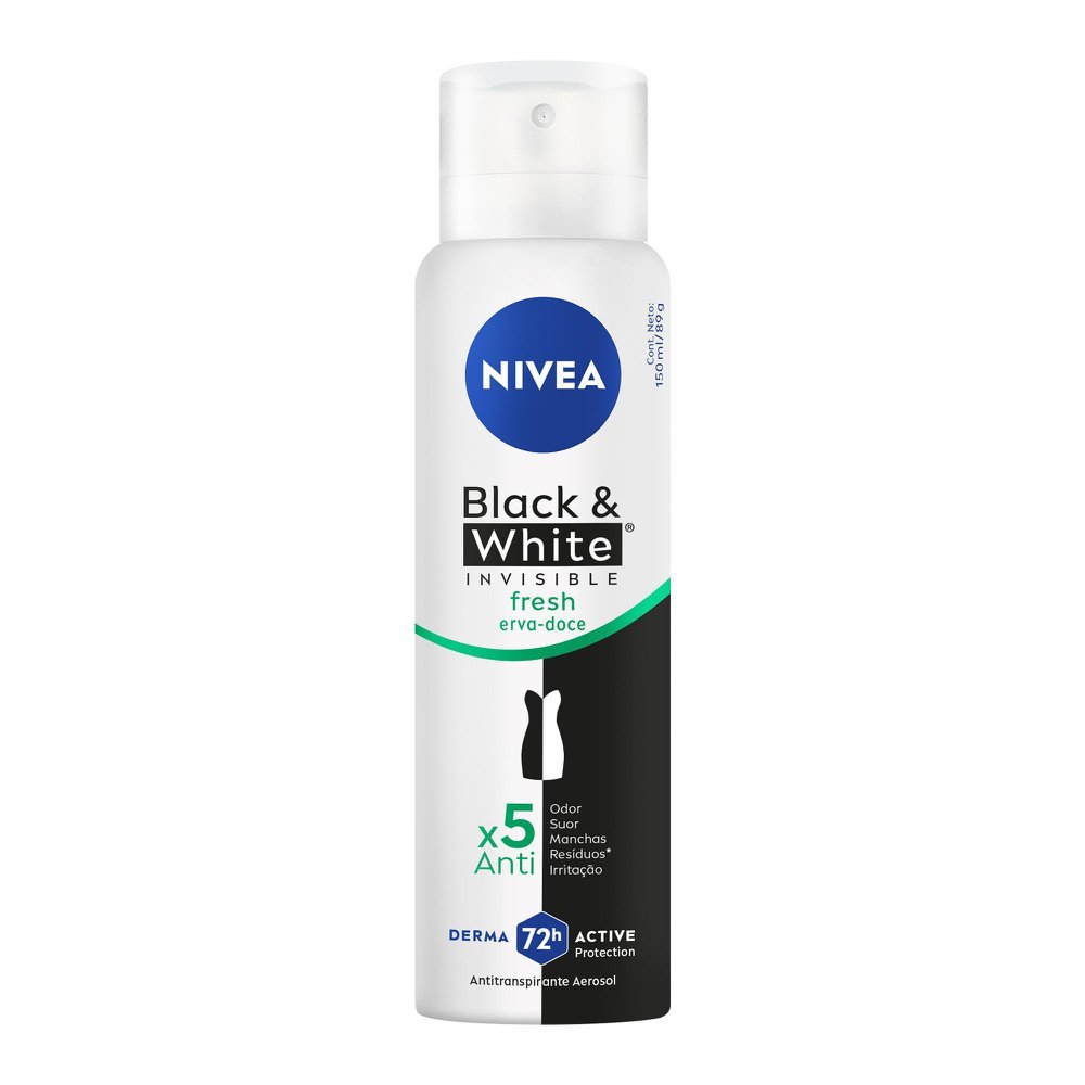 Desodorante Aerosol Nivea Black & White Feminino 72h 150ml