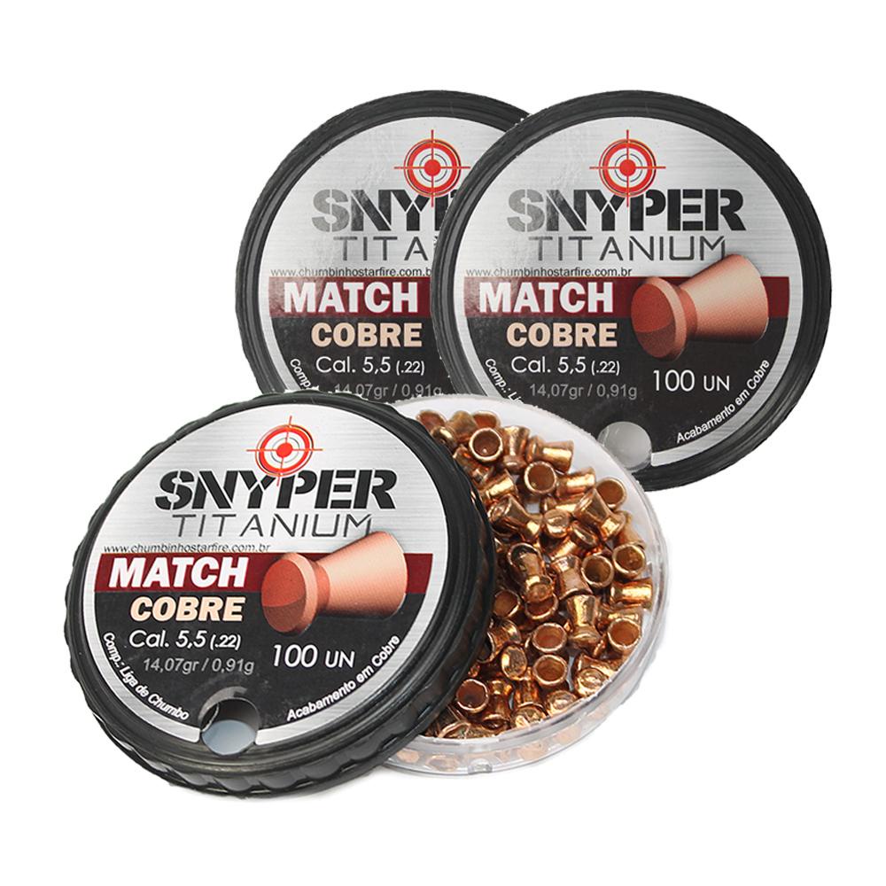 Kit 3 Chumbinhos Titanium Match Cobre 5.5mm - Snyper