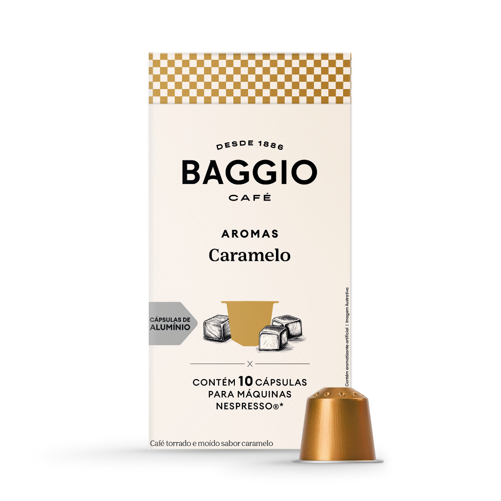 Baggio Café Cápsulas De Café Aroma Caramelo Compatível Com Nespresso Contém 10 Cápsulas