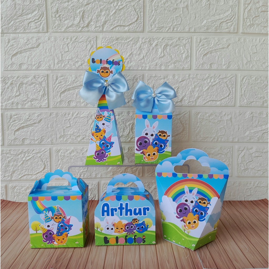 Kit Festa Bolofofos Caixinhas Personalizadas lembrancinhas para Festas/ Personalizados PEGUE E MONTE
