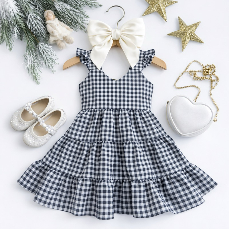 Vestido Xadrez Infantil , Festa Junina Três Maria Com Amarração nas costas