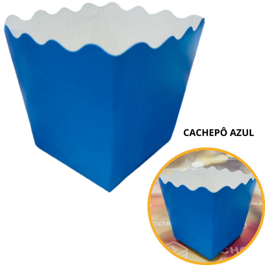 10~60 KIT CACHEPÔ FESTA  AZUL 9X9X7CM VAZO DECORAÇÃO  2.5  ( NC TOYS CACHEPÔ )