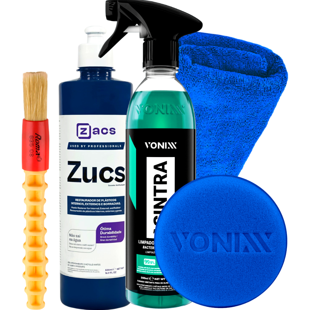 Produto para Renovar Plástico Zucs 500ml Zacs Sintra Fast Limpador Antibactericida Aromatizante Vonixx