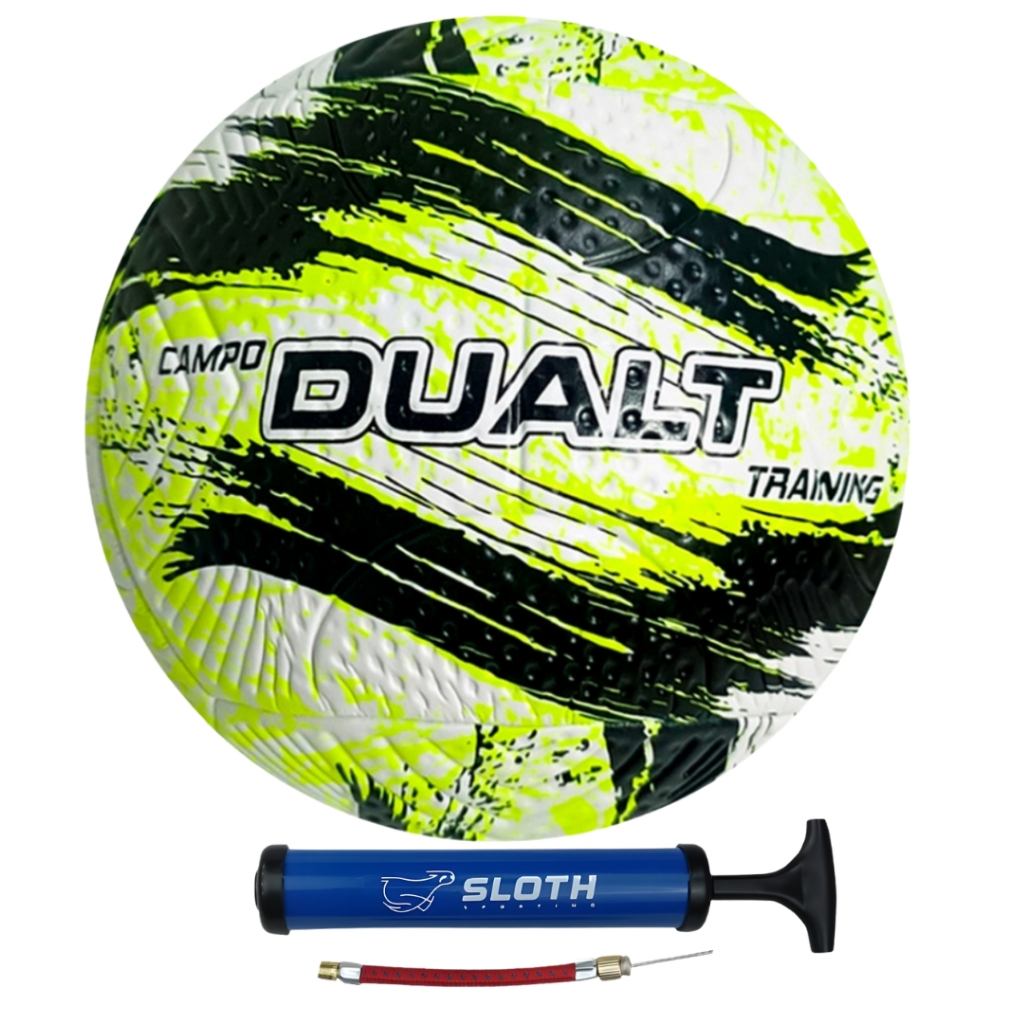 Bola Futebol de Campo Dualt Training PVC Resistente + Bomba de Ar