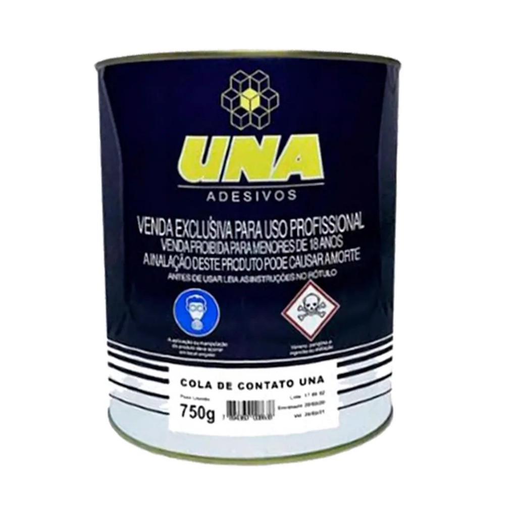 Adesivo Cola De Contato 750g Profissional UNA Original Alta Resistência Para Colar Tudo Madeira MDF