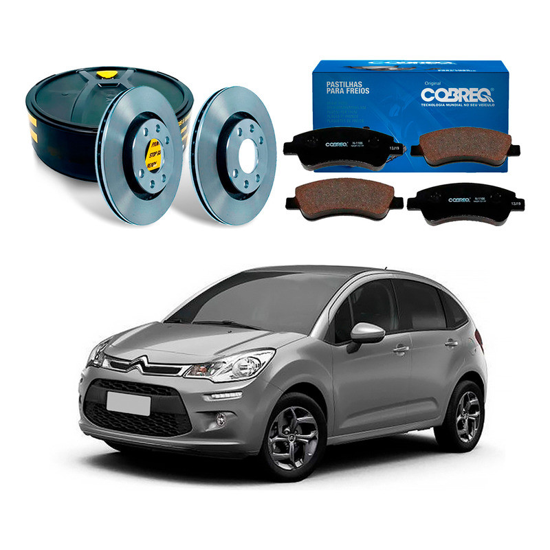 Kit Disco Pastilha Freio Dianteiro C3 1.6 2013 A 2019