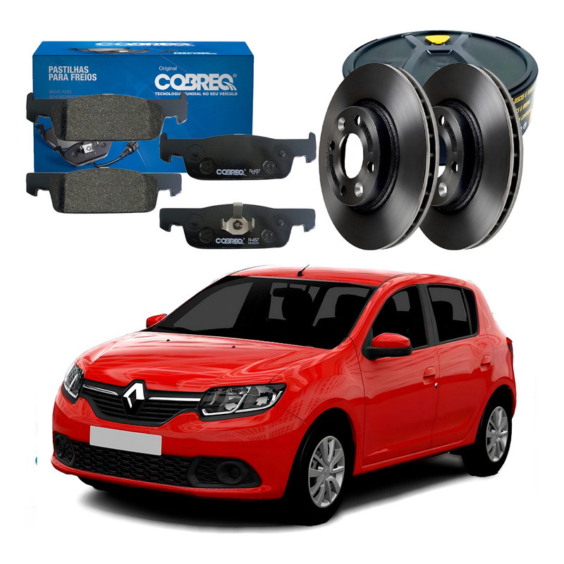 Kit Disco Pastilha Freio Sandero 1.0 1.6 2014 A 2020