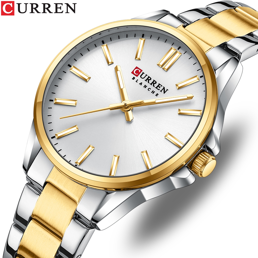 CURREN Relógio Feminino Original Moda Simples Negócios Casual Esportes De Aço Inoxidável Ponteiro Luminoso Dial Quartzo