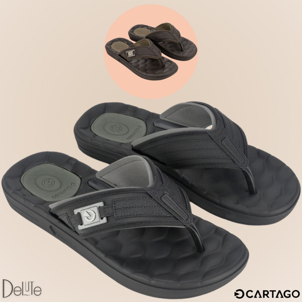 Chinelo Masculino Cartago Casual Modelo Egeu III Palmilha Massageadora Ultra Confortável