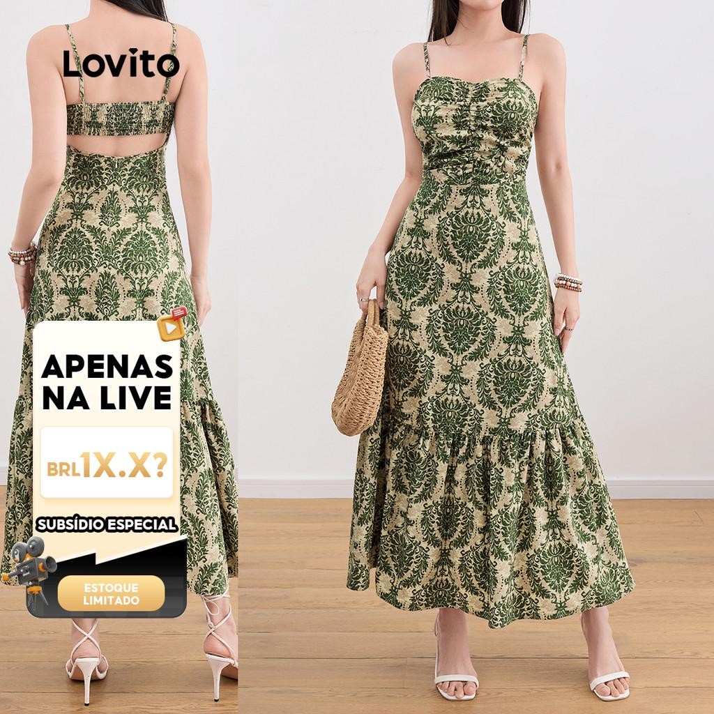 Live Hosts pick Vestido Boho Paisley Com Babados E Bainha Franzida Para Mulheres L109MD122