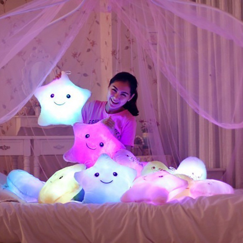 Brinquedo De Pelúcia Almofada Estrela Brilhante Romântica E Colorida Cinco Estrelas Decorativas Presente De Aniversário De Menina
