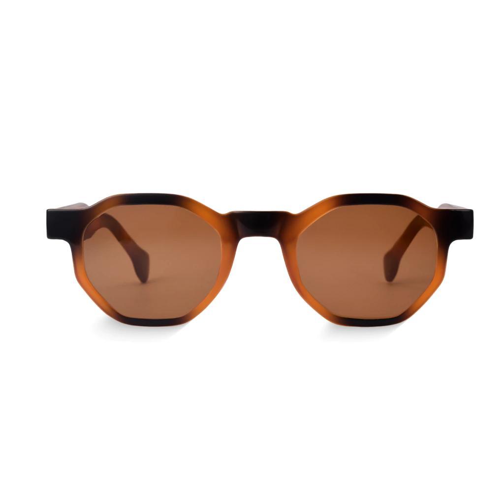 Óculos de Sol Hexagonal Tori Tortoise Clássico Unissex UV400 Armação Tartaruga