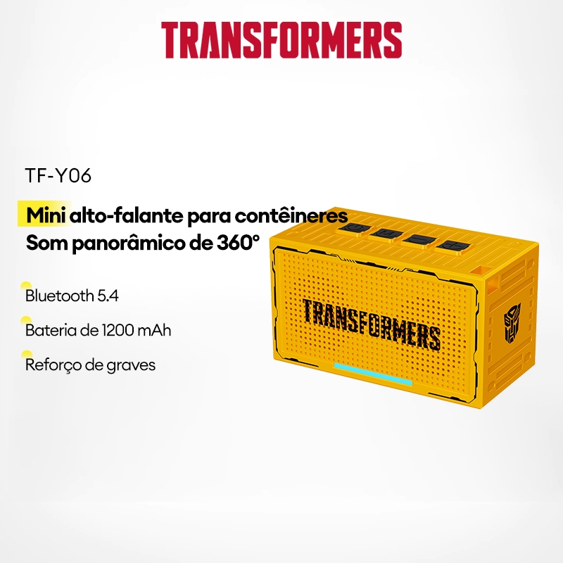 Transformers TF-Y06 Alto-falante Bluetooth Fácil conexão Som nítido Externo (1200mAh)