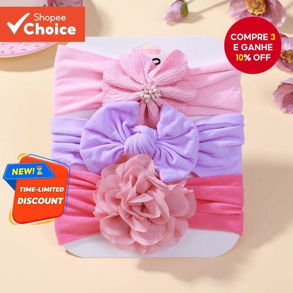 Faixa De Cabeça Floral Para Bebês , Conjunto De 3 Peças De Turbante Com Laço De Algodão Crianças , Acessórios Cabelo Men