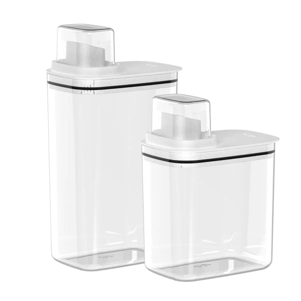 Dispenser Mantimentos, Cerais Detergente/Produtos Limpeza 1,5L (19,5cm) / 2,3L (23cm) / Kit 1,5L+2,3L / Linha Flow <OU>