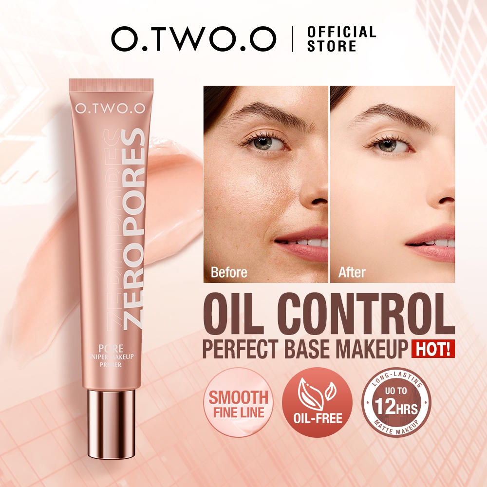 O.TWO.O Primer De Maquiagem Para Controle De Óleo Pele Lisa Desfocar Base De Poros Grandes Facial