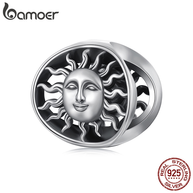 Bamoer 925 Sterling Sliver Charm Sun God Guardian Pingente Série De Acessórios Para Pulseira