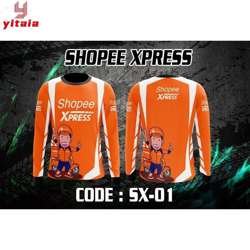 SHOPEE XPRESS LONGSLEEVE FULL SUBLIMATION Camisa De Manga Comprida Impressa Em 3D Para Motocicleta Tamanho