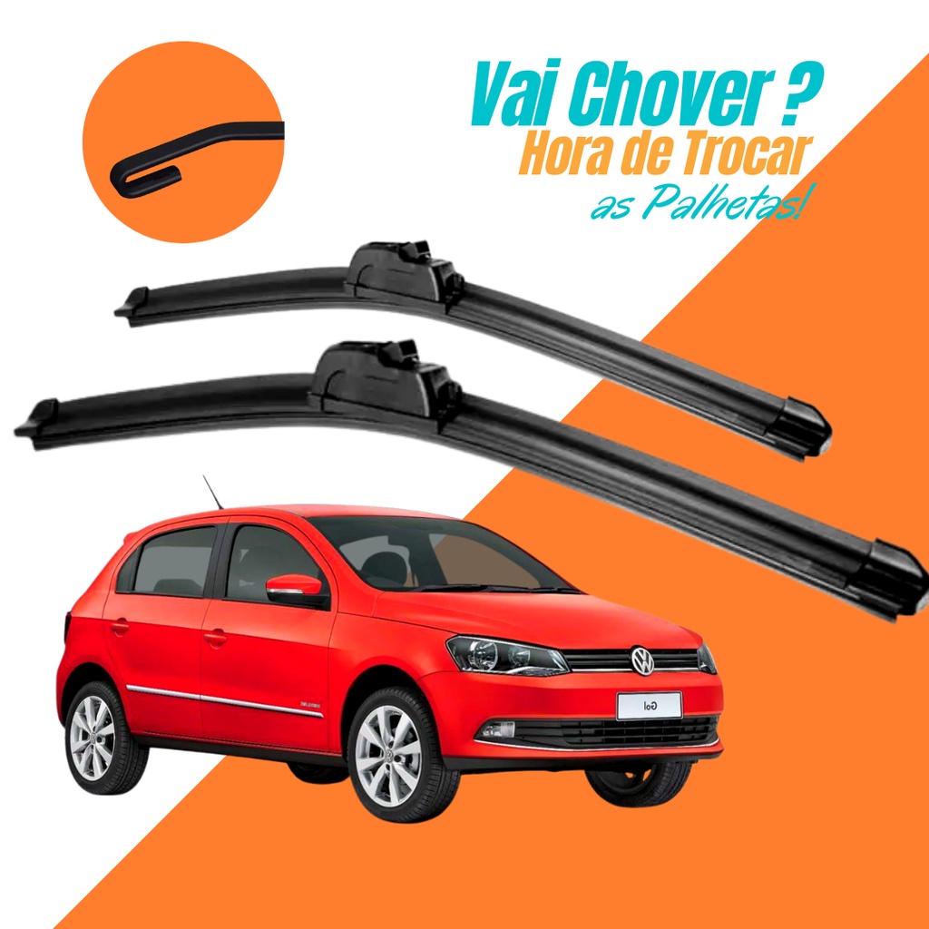Par Palheta Limpador Parabrisa Vw Gol Saveiro G6 2015 2016 2017 2018 2019 Modelo Encaixe Gancho